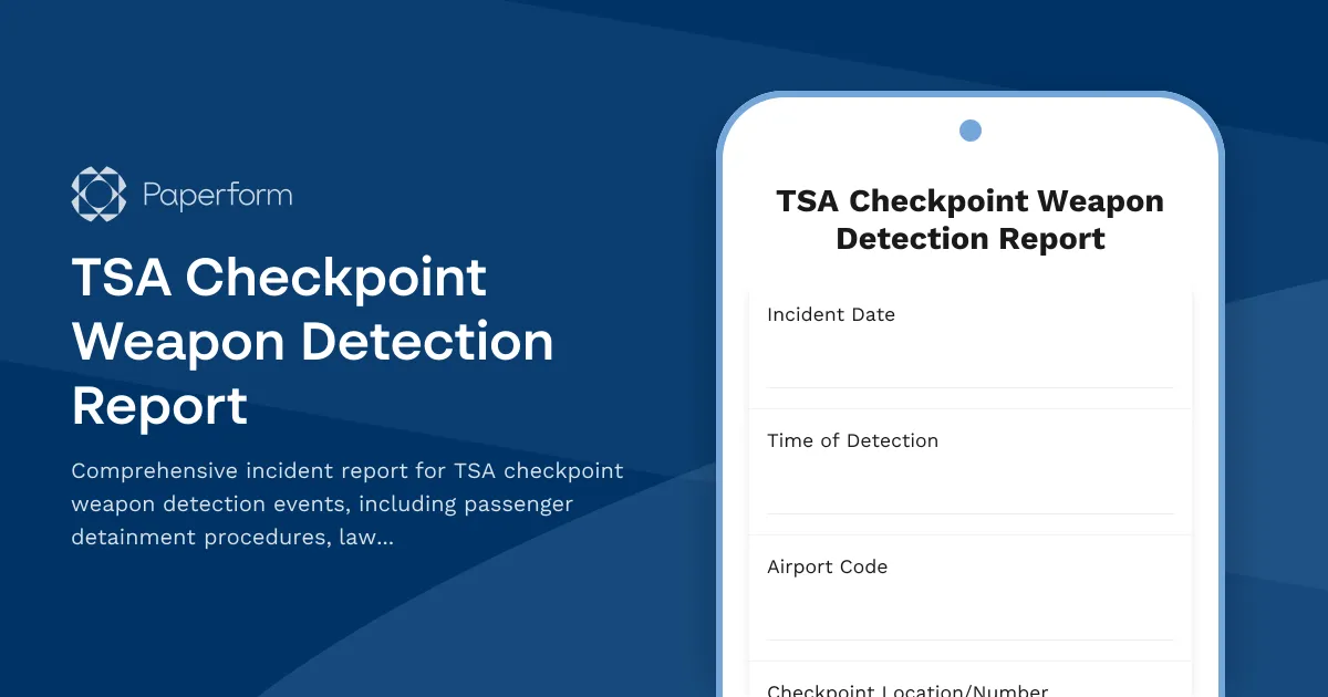 TSA Checkpoint Weapon Detection Report
