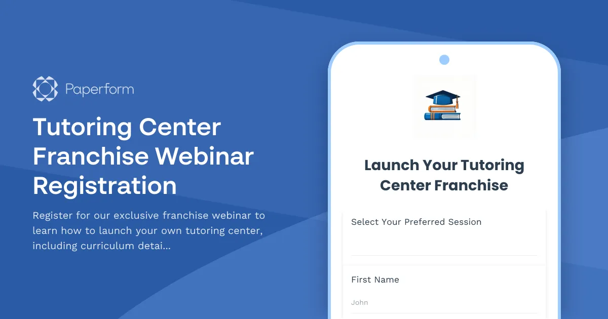Tutoring Center Franchise Webinar Registration