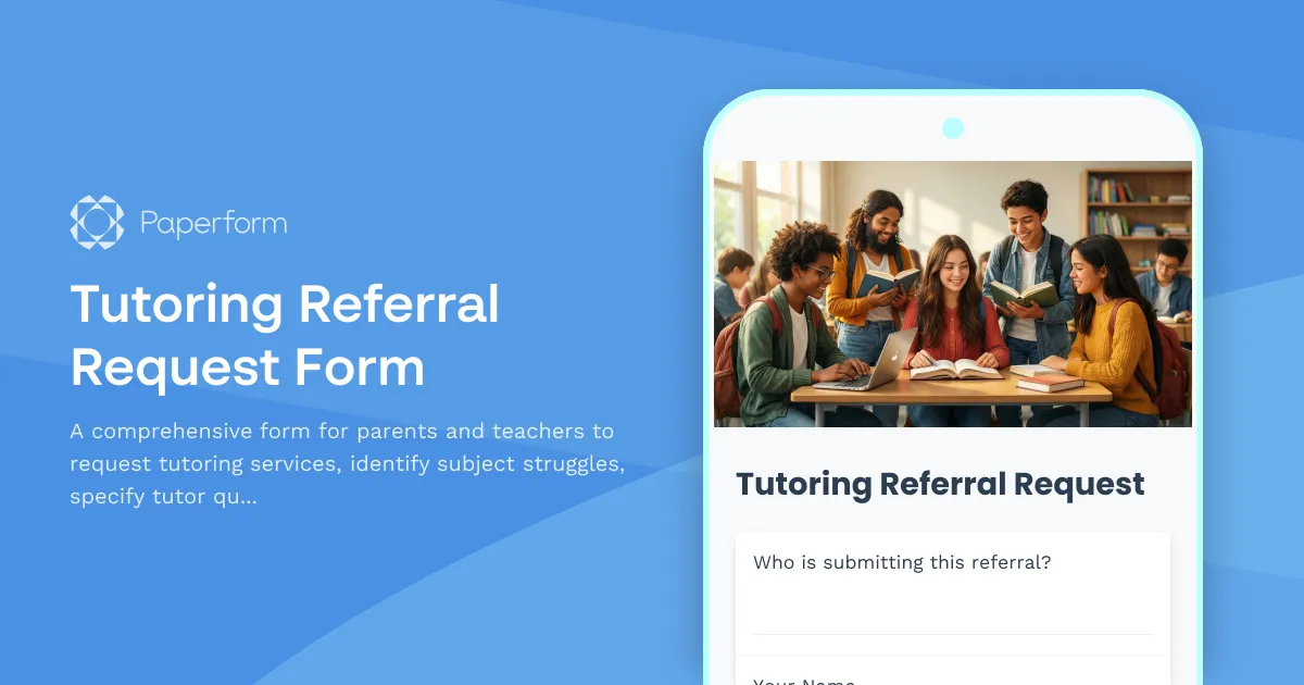 Tutoring Referral Request Form