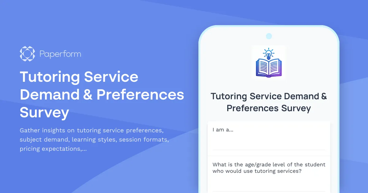 Tutoring Service Demand & Preferences Survey