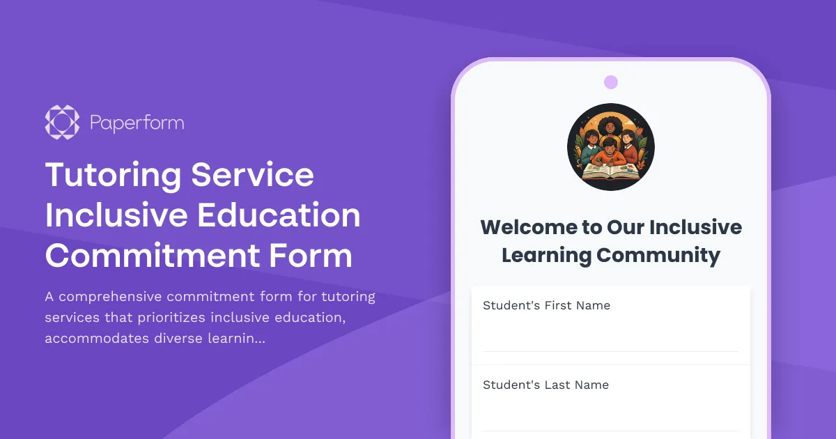 Tutoring Service Inclusive Education Commitment Form