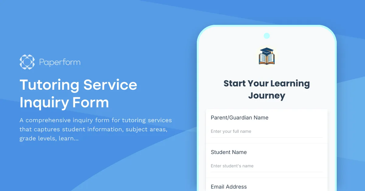 Tutoring Service Inquiry Form