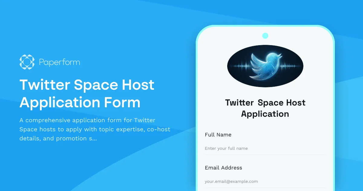 Twitter Space Host Application Form