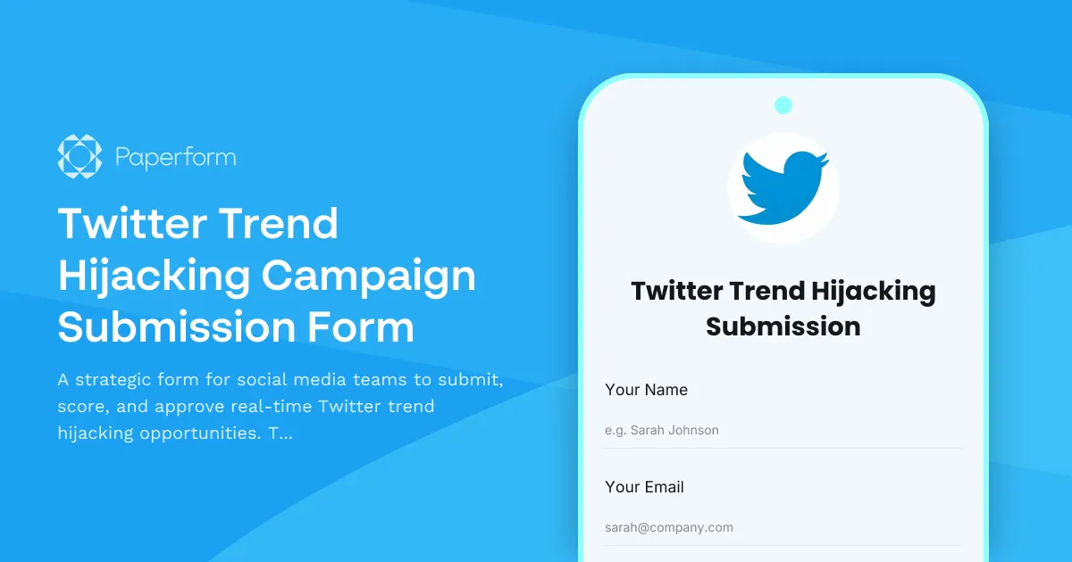 Twitter Trend Hijacking Campaign Submission Form
