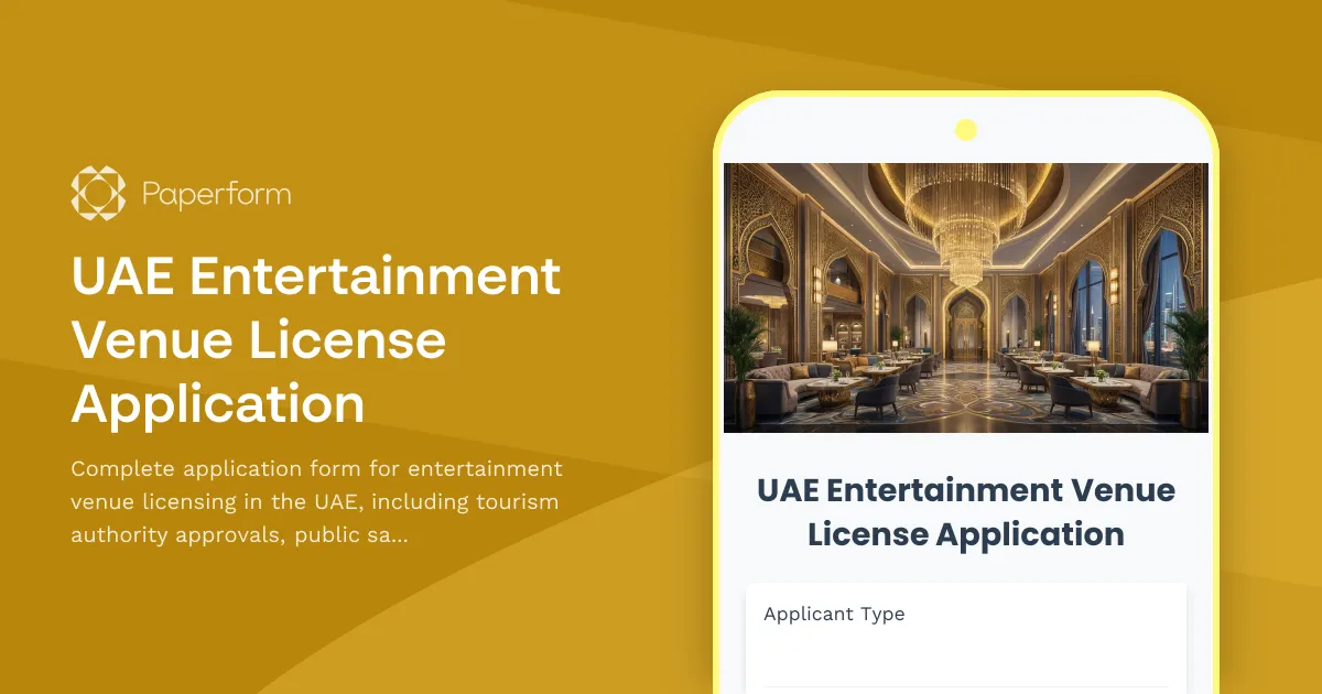 UAE Entertainment Venue License Application