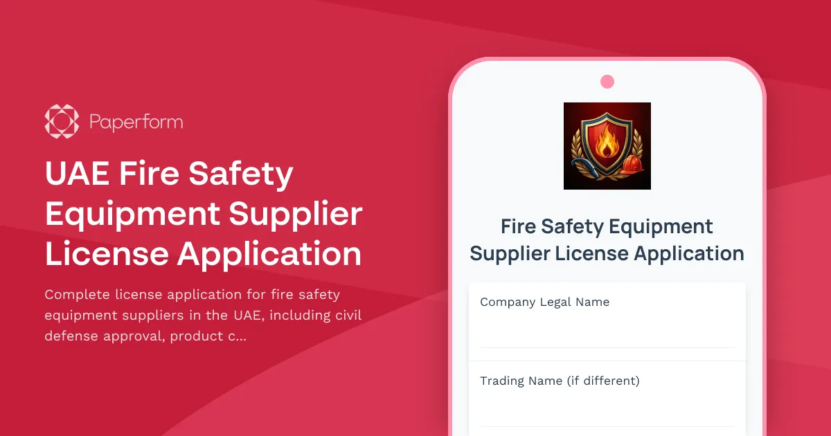 UAE Fire Safety Equipment Supplier License Application