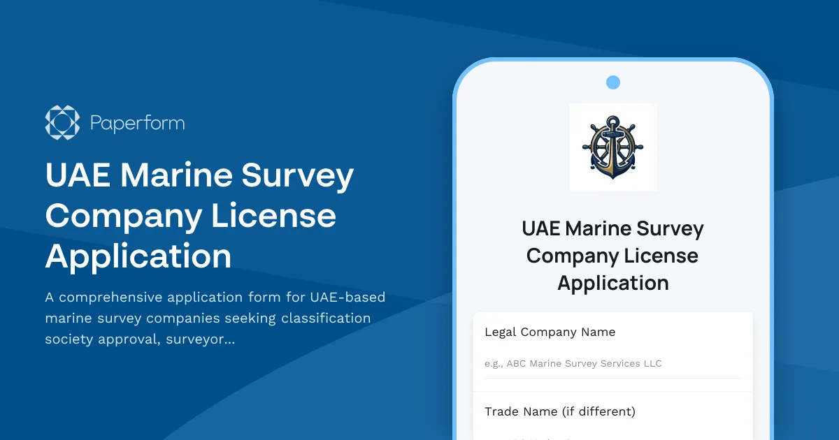 UAE Marine Survey Company License Application