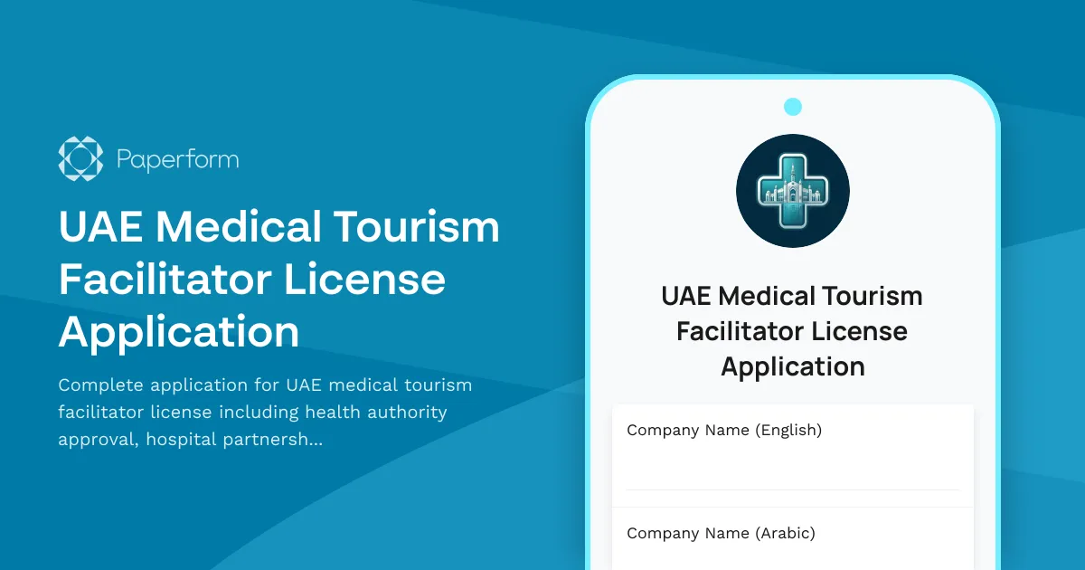 UAE Medical Tourism Facilitator License Application