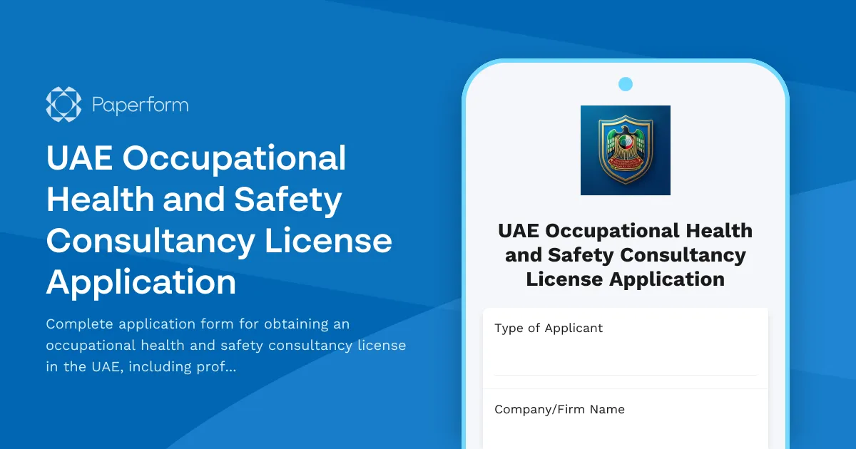 UAE Occupational Health and Safety Consultancy License Application