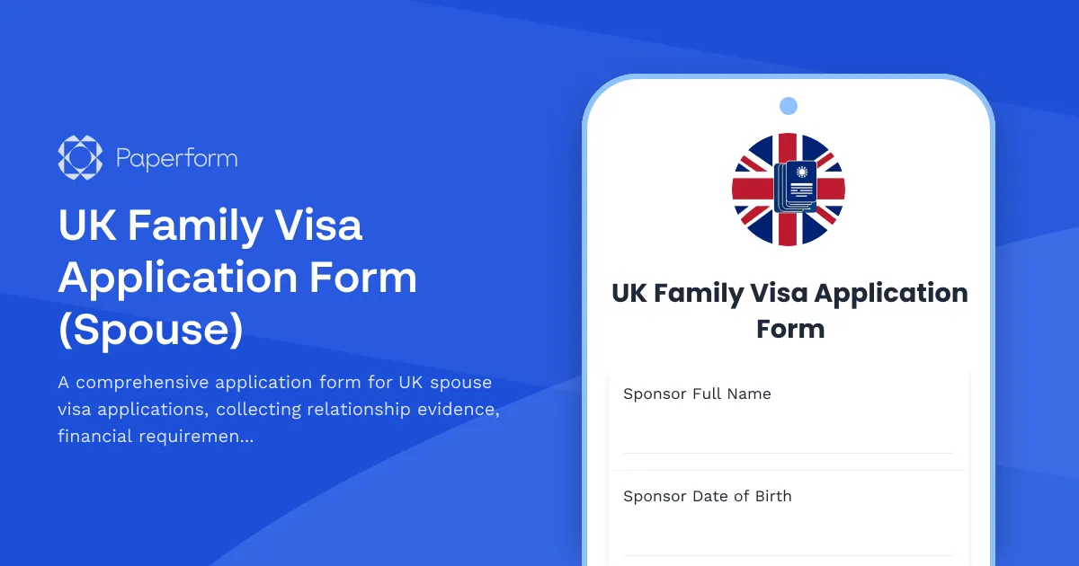 UK Family Visa Application Form (Spouse)