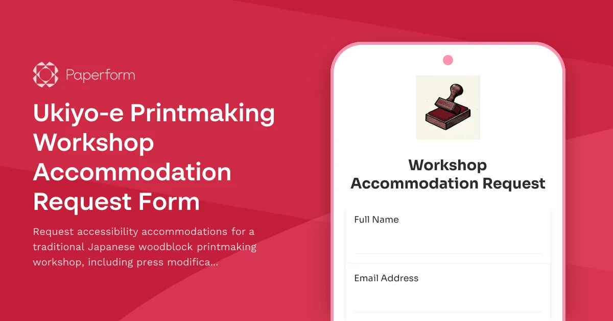 Ukiyo-e Printmaking Workshop Accommodation Request Form