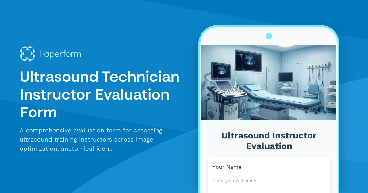 Ultrasound Technician Instructor Evaluation Form
