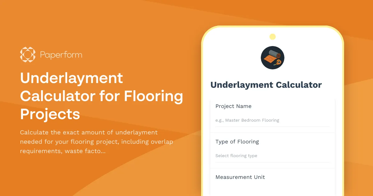Underlayment Calculator for Flooring Projects