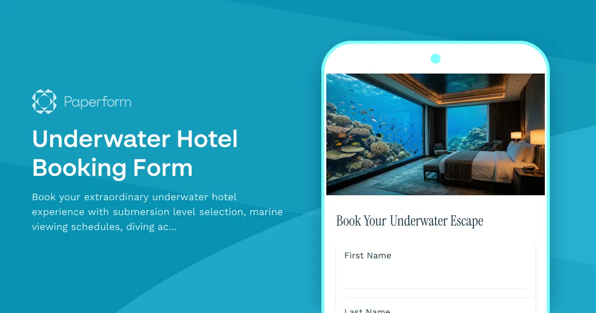 Underwater Hotel Booking Form
