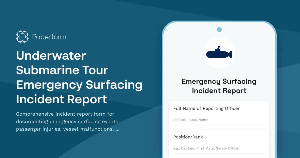 Underwater Submarine Tour Emergency Surfacing Incident Report