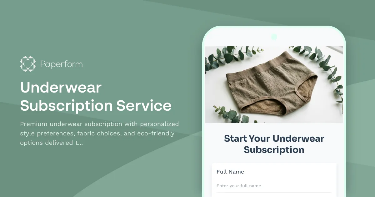 Underwear Subscription Service