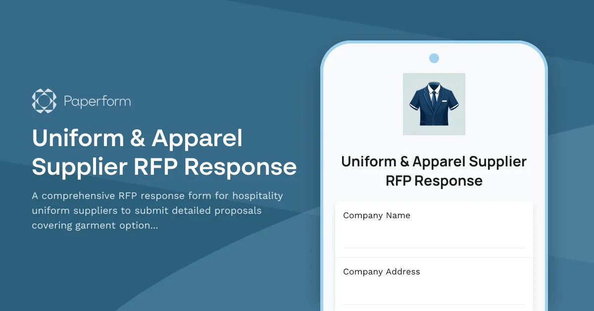 Uniform & Apparel Supplier RFP Response