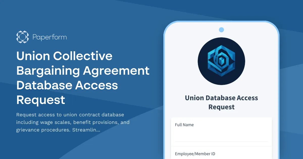 Union Collective Bargaining Agreement Database Access Request