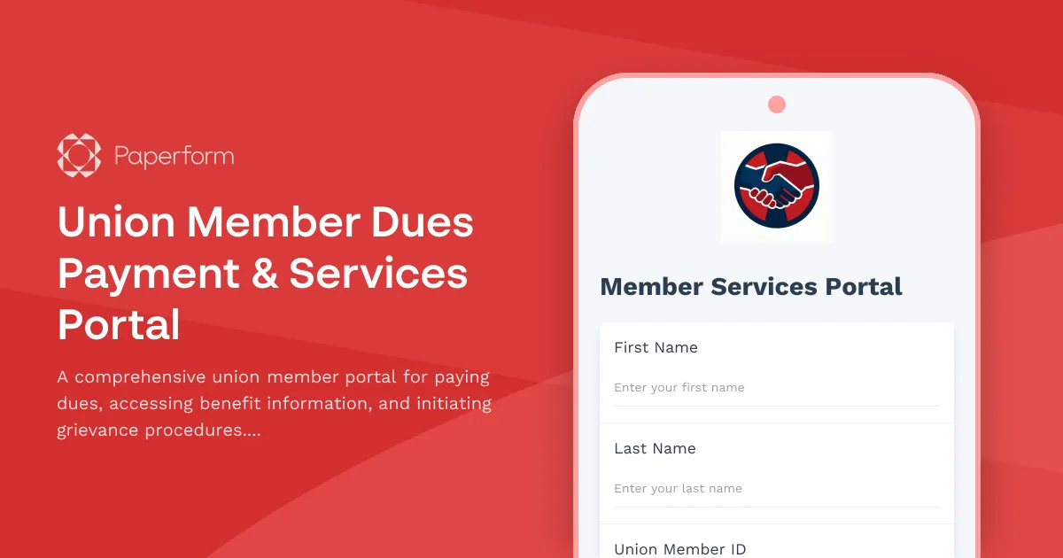Union Member Dues Payment & Services Portal