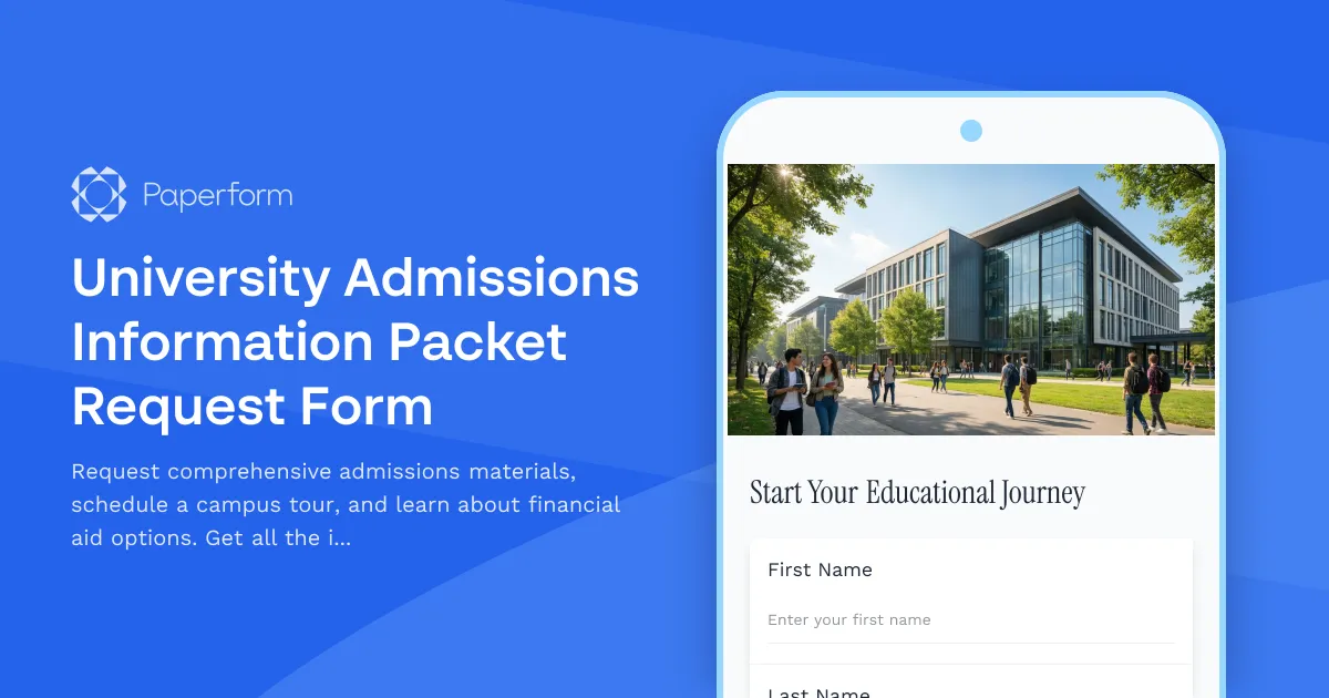 University Admissions Information Packet Request Form