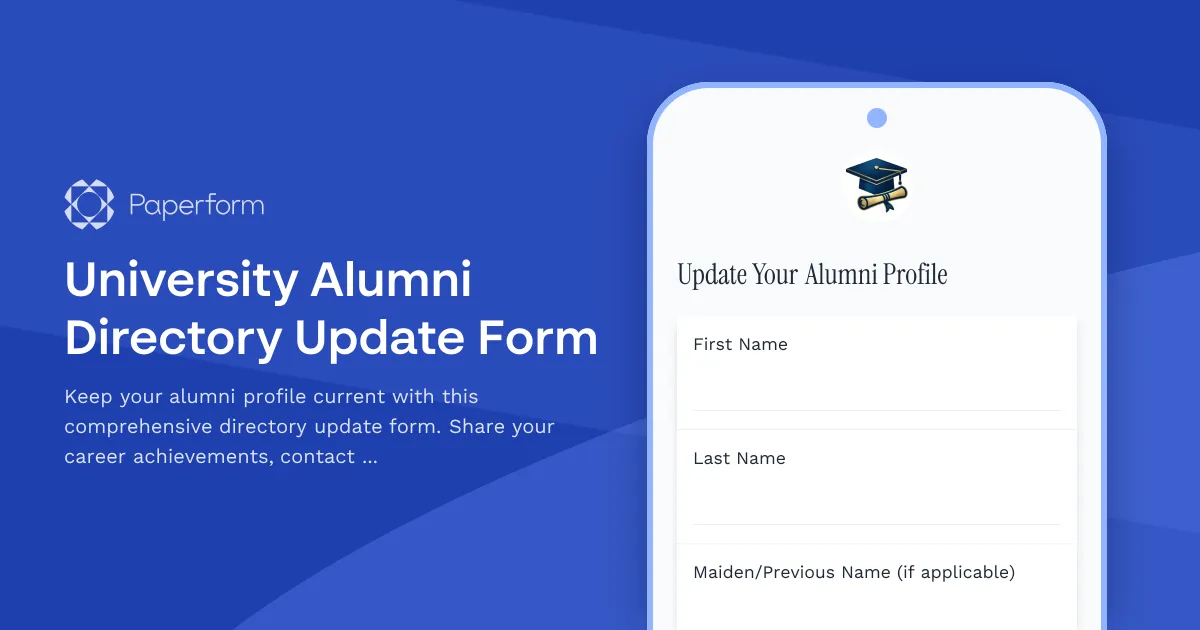 University Alumni Directory Update Form