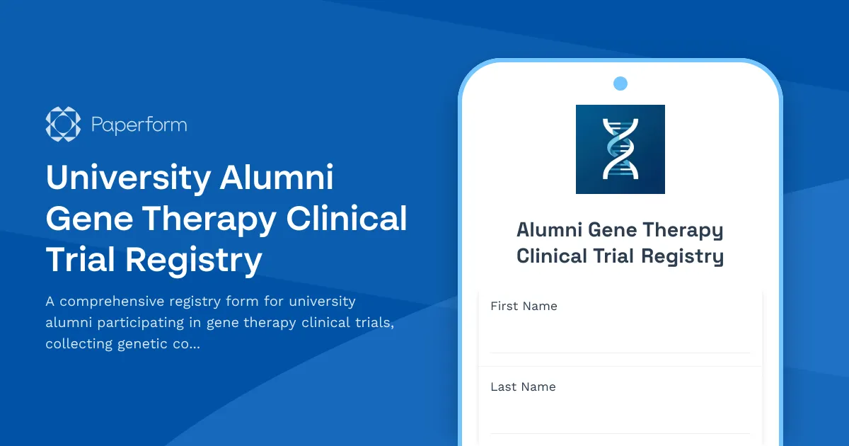 University Alumni Gene Therapy Clinical Trial Registry