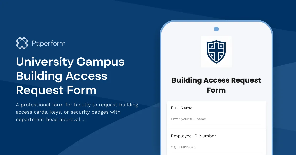 University Campus Building Access Request Form
