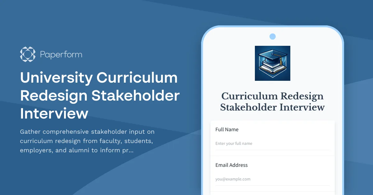 University Curriculum Redesign Stakeholder Interview