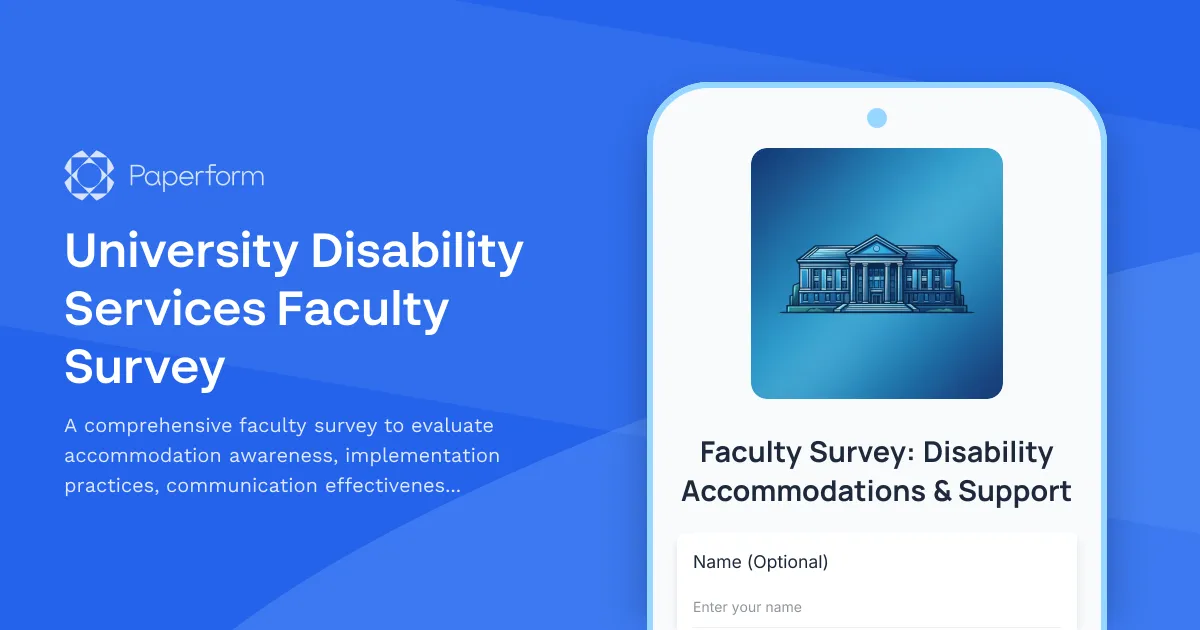 University Disability Services Faculty Survey