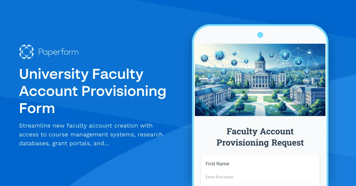 University Faculty Account Provisioning Form