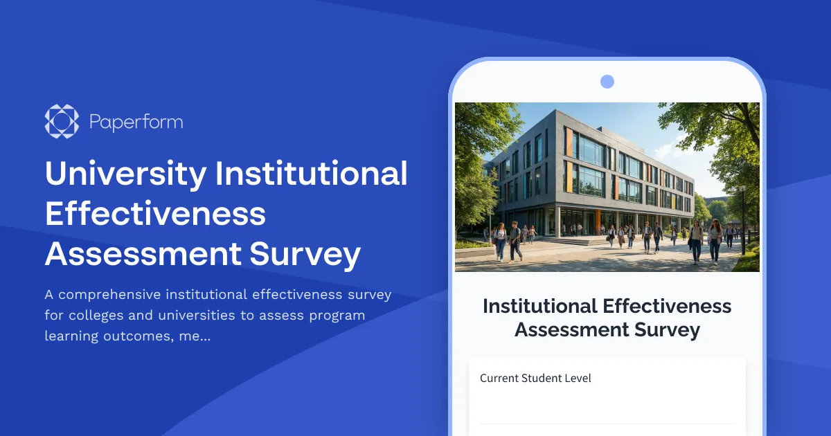 University Institutional Effectiveness Assessment Survey