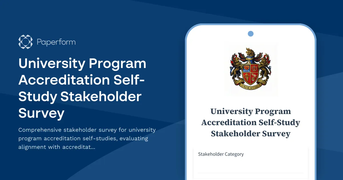 University Program Accreditation Self-Study Stakeholder Survey
