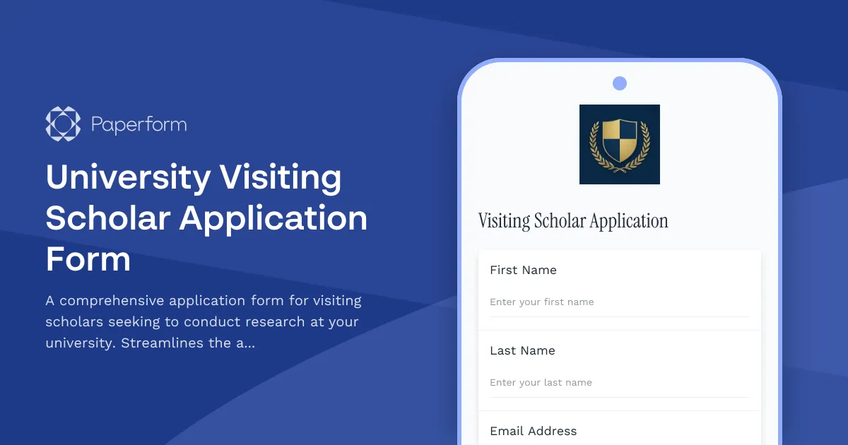 University Visiting Scholar Application Form