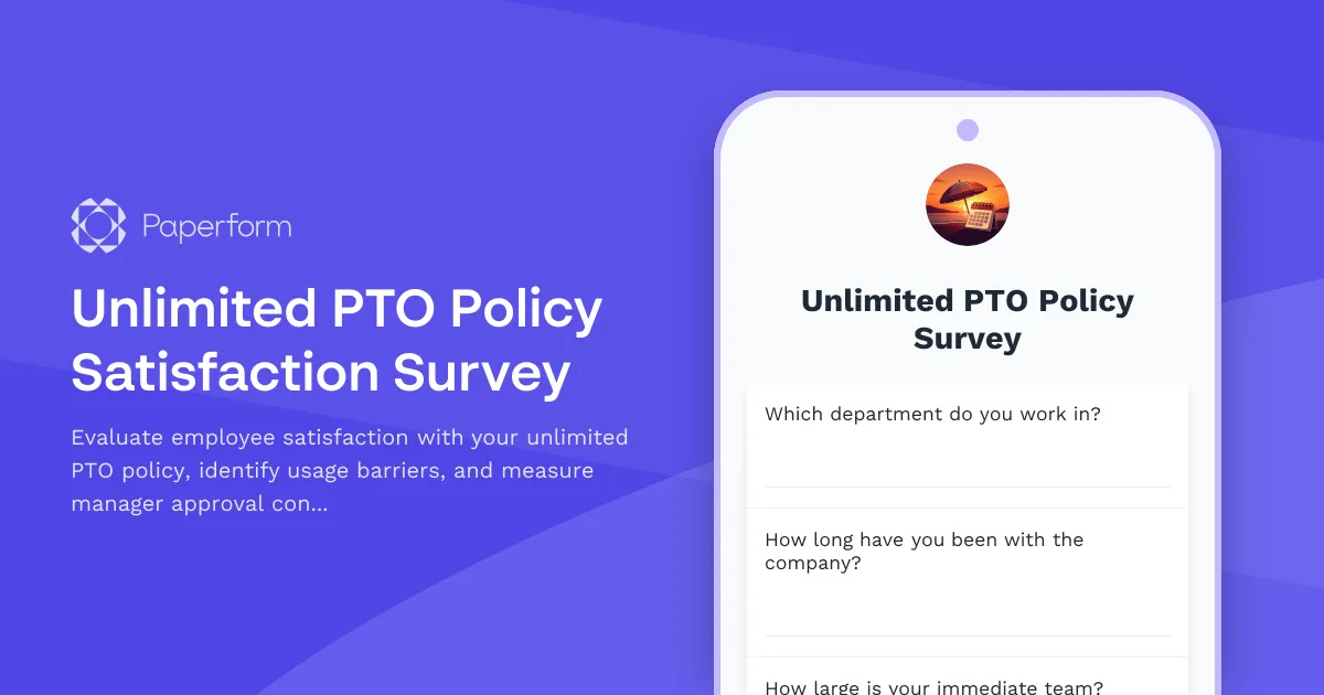 Unlimited PTO Policy Satisfaction Survey