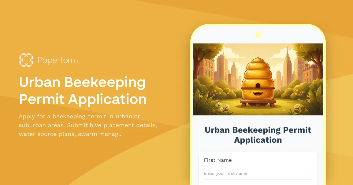 Urban Beekeeping Permit Application