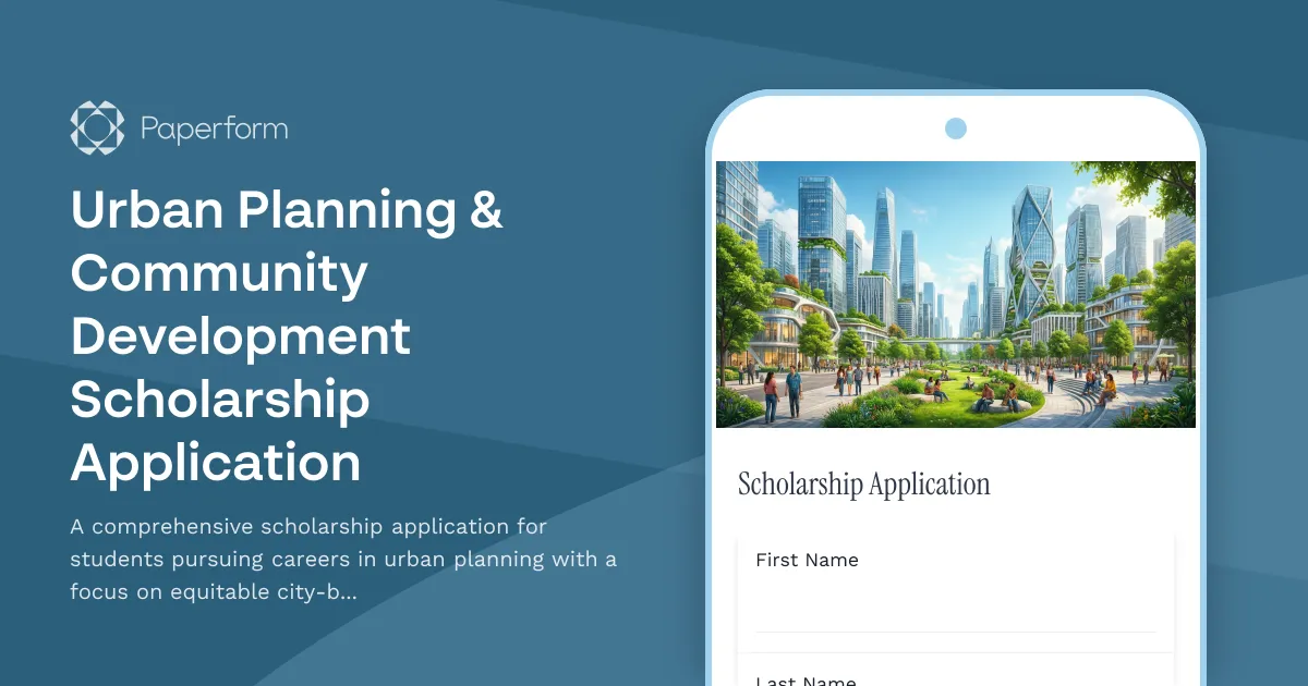 Urban Planning & Community Development Scholarship Application