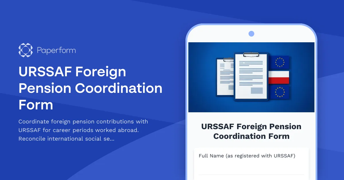 URSSAF Foreign Pension Coordination Form