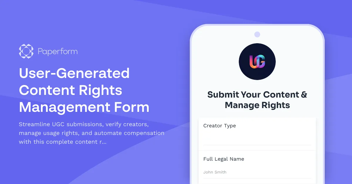 User-Generated Content Rights Management Form