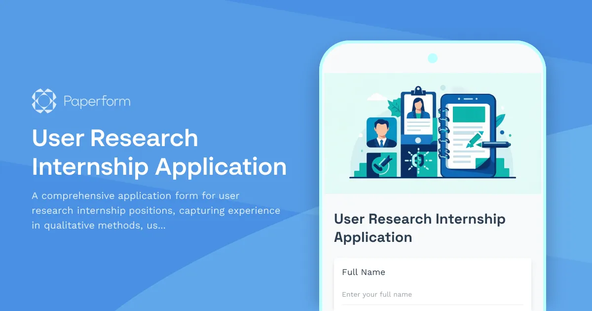 User Research Internship Application
