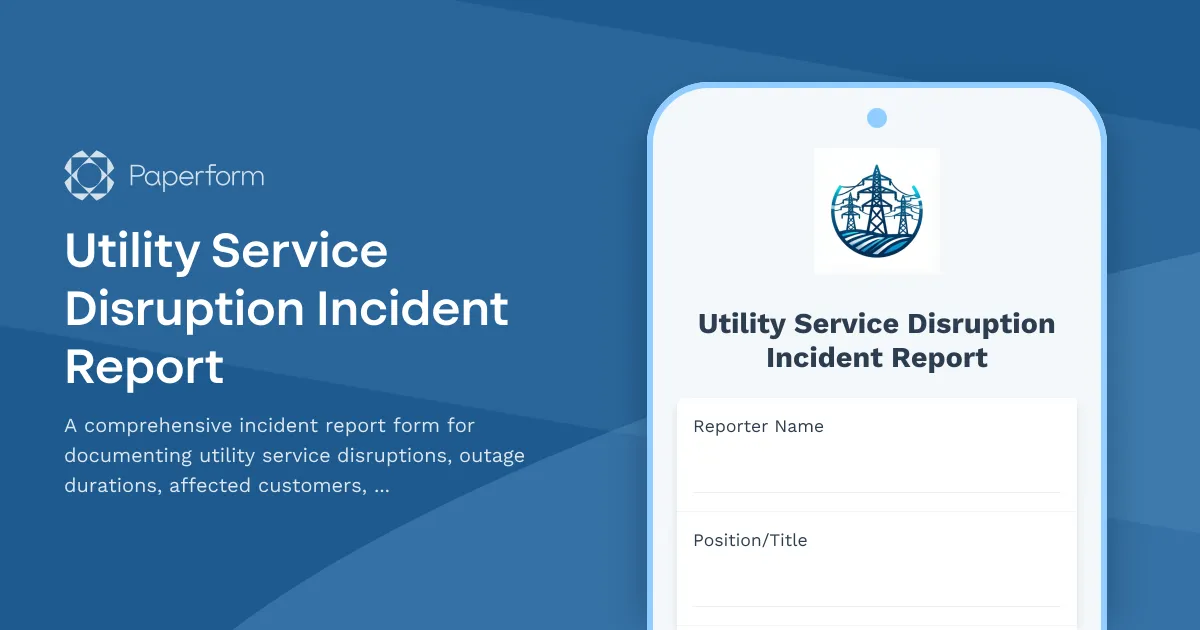 Utility Service Disruption Incident Report