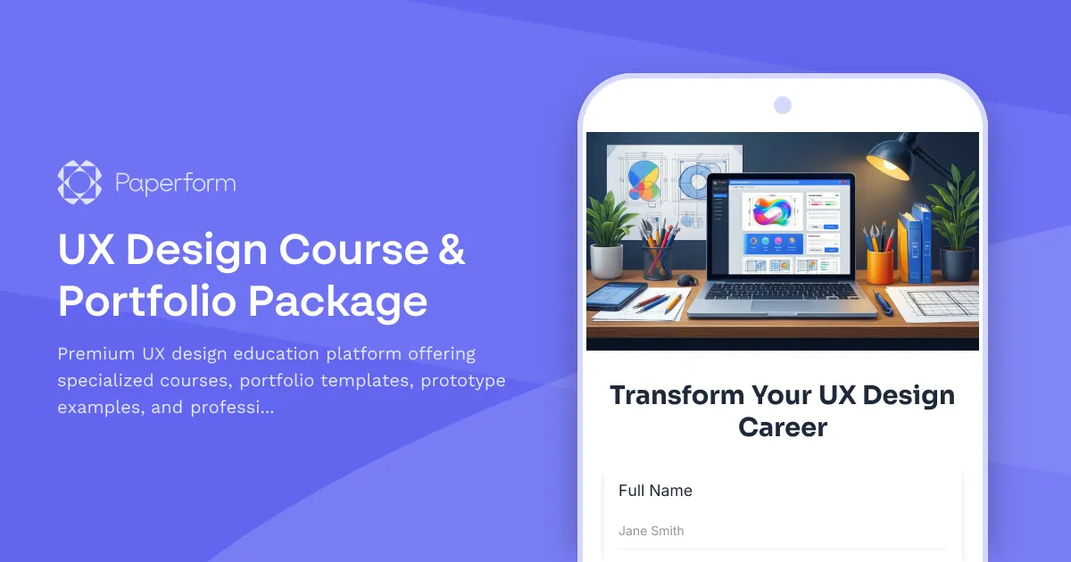 UX Design Course & Portfolio Package