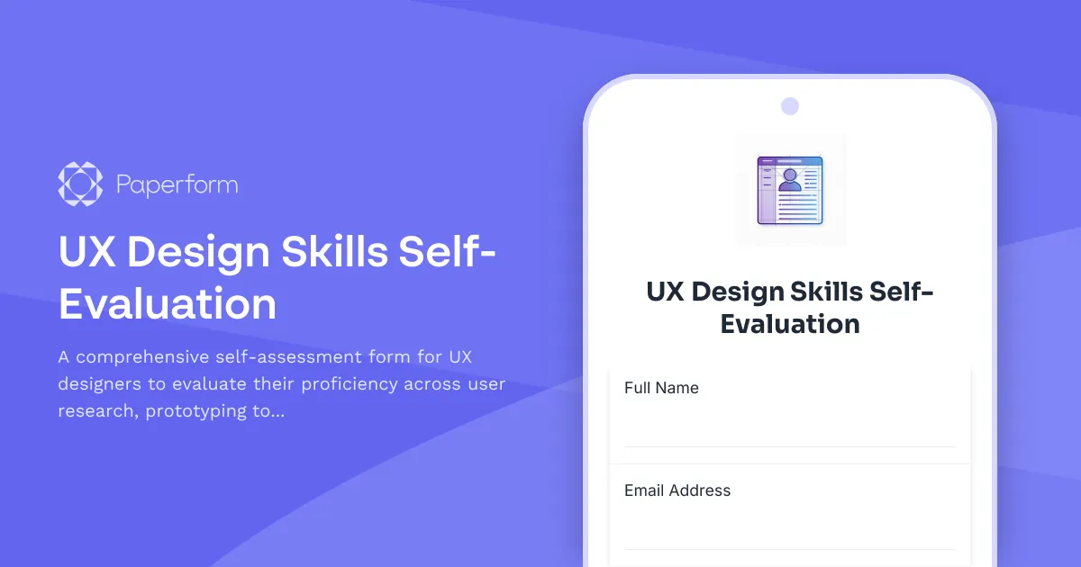 UX Design Skills Self-Evaluation