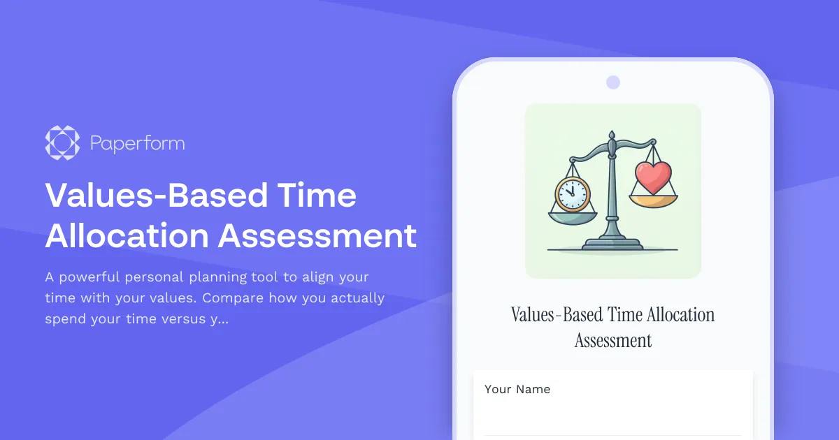 Values-Based Time Allocation Assessment