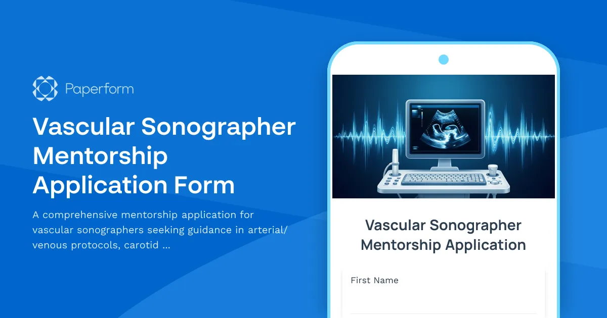 Vascular Sonographer Mentorship Application Form