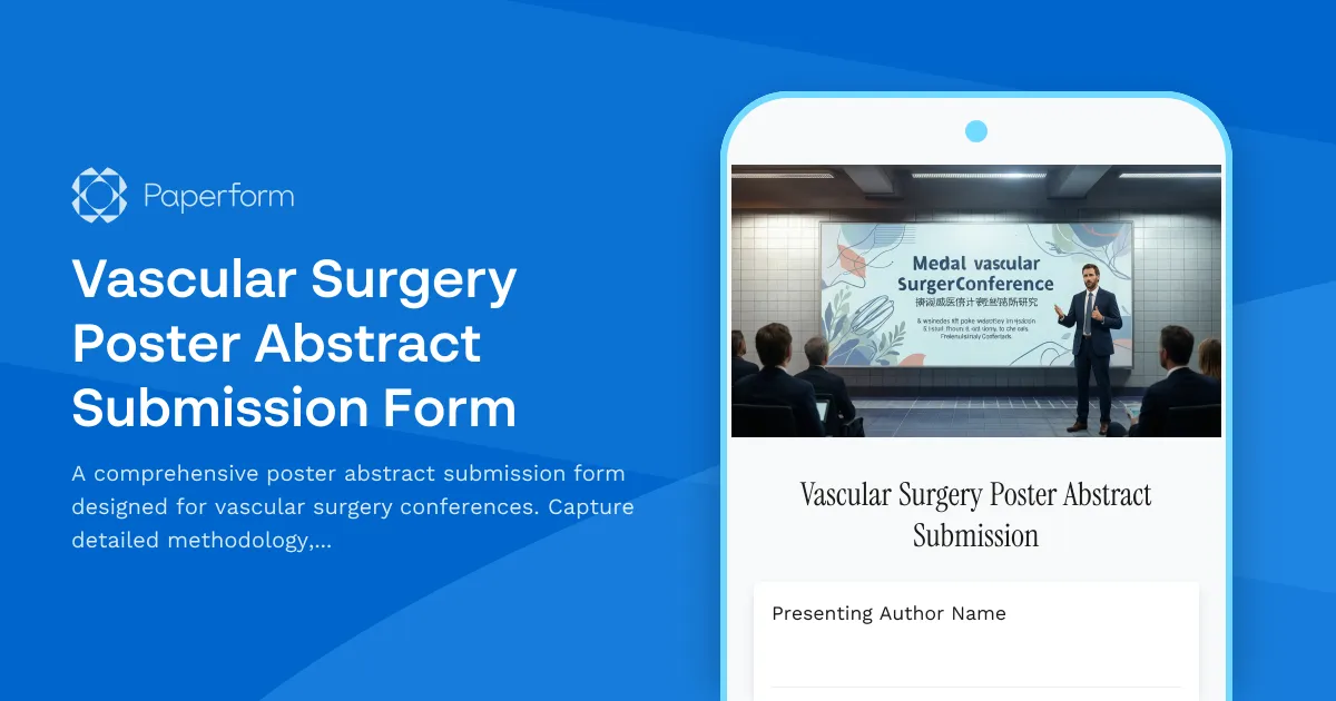 Vascular Surgery Poster Abstract Submission Form