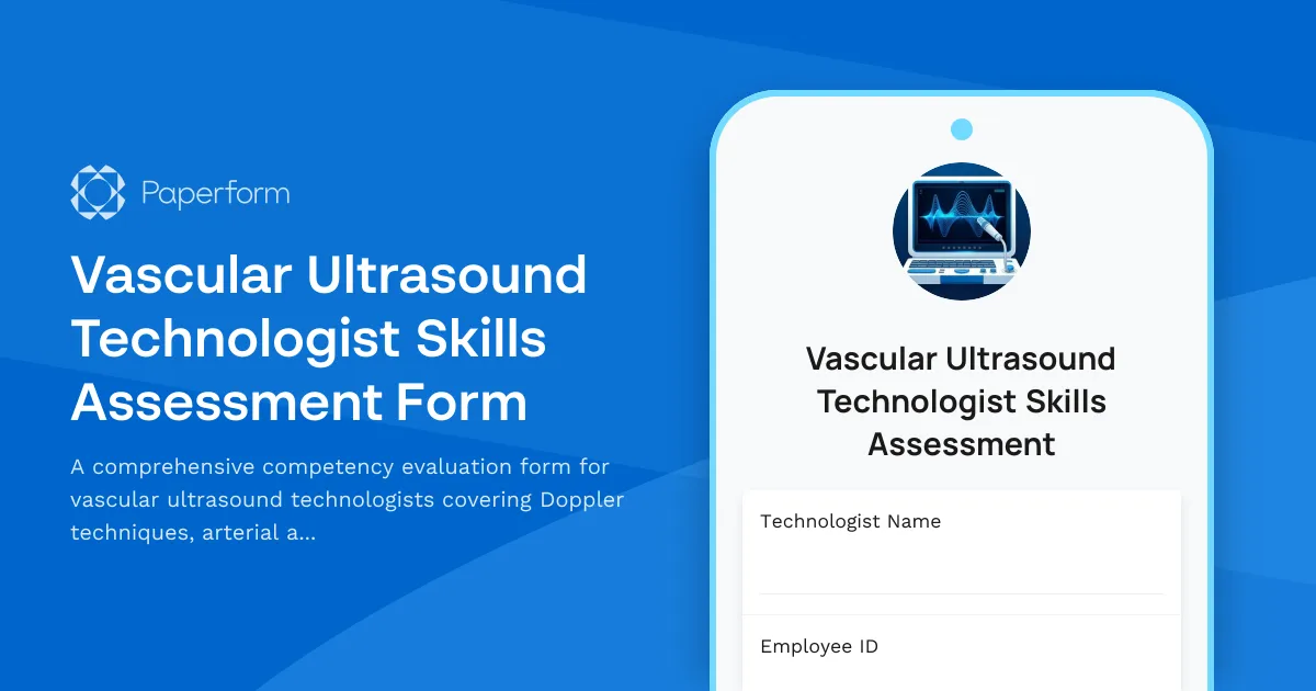 Vascular Ultrasound Technologist Skills Assessment Form