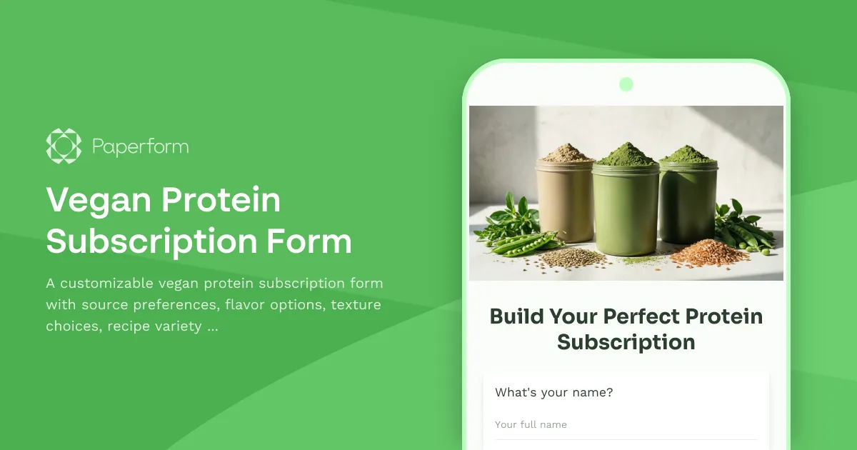 Vegan Protein Subscription Form