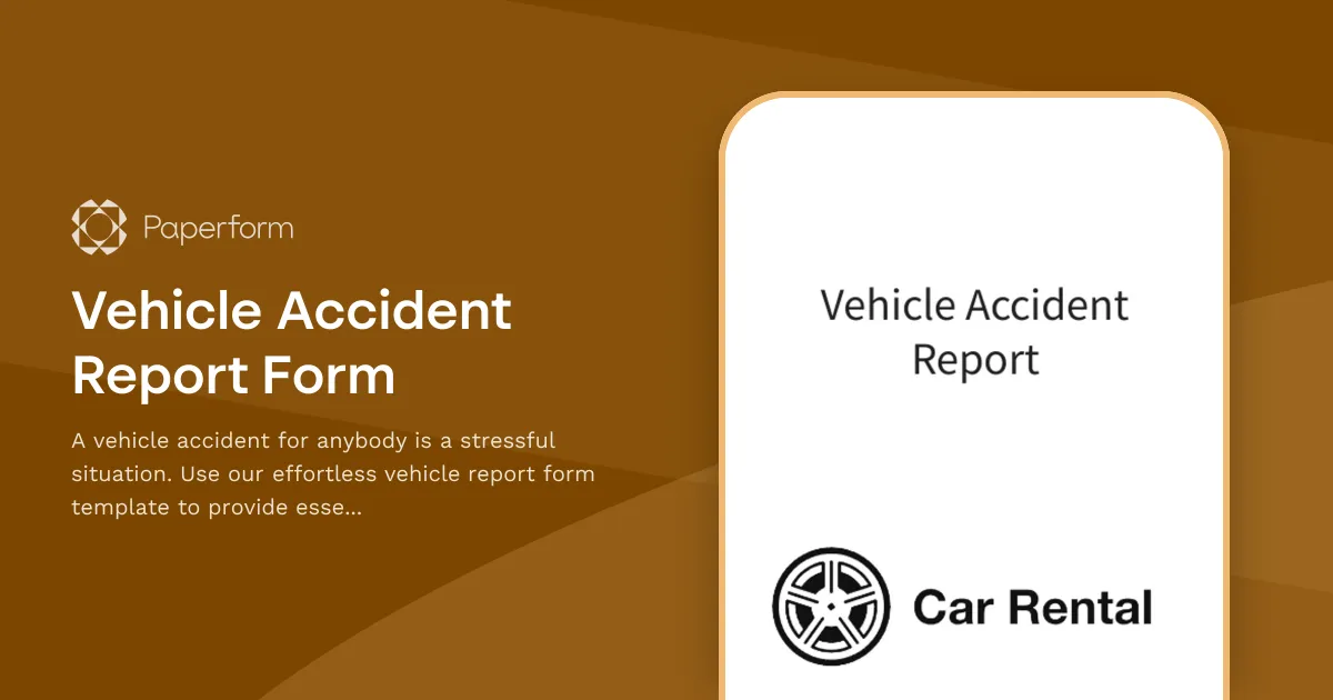 Vehicle Accident Report Form