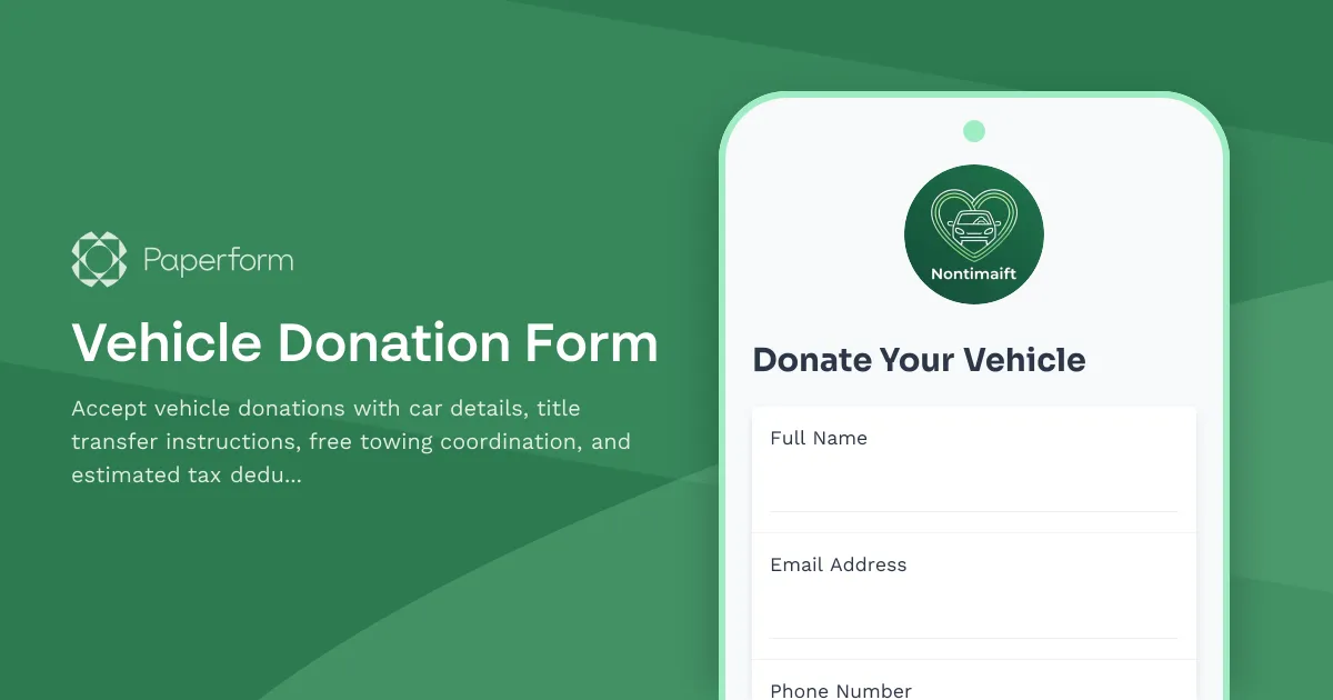 Vehicle Donation Form