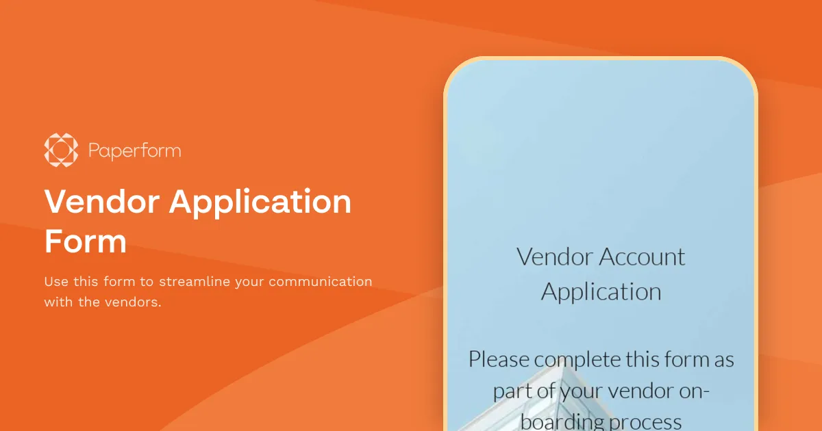 Vendor Application Form